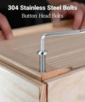 1/4-20 X 3/8 Button Head Hex Socket Bolts Made From 304 Stainless Steel Fully Threaded Machine Screws in wood assembly