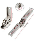 Heavy Duty 90 Degree Folding Door And Shelf Hinges Set with concealed bracket, showing dimensions in millimeters, durable steel hardware.