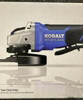 Box of 5 Inch Cordless Angle Grinder With 24V Max Battery Power That Lets You Go Cordless Anywhere, showing product image and features