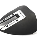 Black Whale Tail Hydrofoil Stabilizer For 40-300 HP Outboard Motors And Sterndrive Boats, angled view, boosts speed and handling.