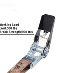 Heavy Duty 900 Lb Break Strength 8 Pack 10ft Ratchet Straps with Easy Release Coated Handles for Motorcycles and Cargo