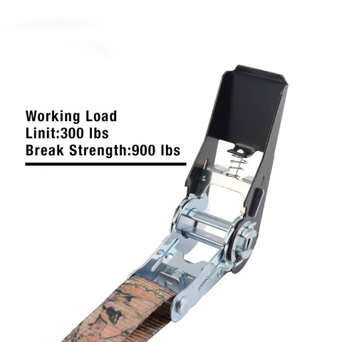 Heavy Duty 900 Lb Break Strength 8 Pack 10ft Ratchet Straps with Easy Release Coated Handles for Motorcycles and Cargo