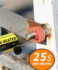 Induction Heat Tool For Rusty Bolt And Screw Removal No Sweat 1200W 110V with coil heating a rusted bolt on metal frame.