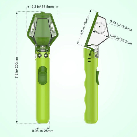 Green Bug Hunter Kit With 6X Magnifier Glass For Indoor Outdoor STEM Exploration Kids Friendly Bug Catcher Tool dimensions