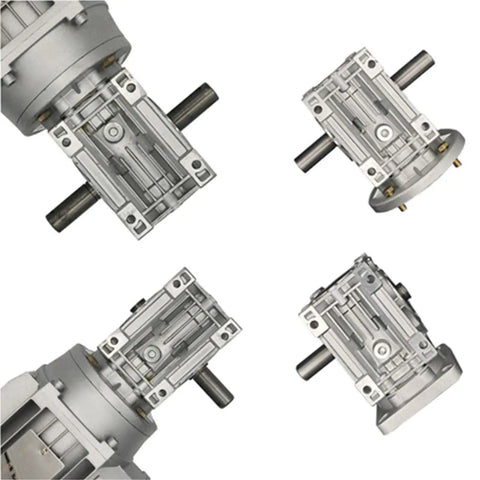 Top Shelf Worm Gearbox Output Shaft Compatible With NMRV030 And NMRV040 Worm Reducers shown from multiple angles.