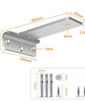 Dimensions for Heavy Duty Hidden L Brackets for Wood Shelves, Ultra Strong Support with rust proof metal construction.