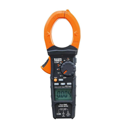 Digital Clamp Meter With Auto Range TRMS For AC DC Voltage And Current Up To 2000A, Tough And Pro Grade, front view display