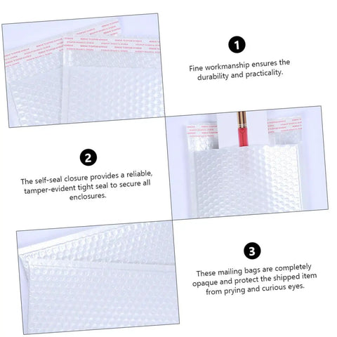 25 Pack White Bubble Mailers Self Seal Padded Envelopes 24x35+5cm Waterproof Shockproof Packaging Bags with self-seal closure