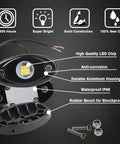 Four Pod LED Rock Lights Kit For Trucks And Off Road Rigs IP67 Waterproof Underbody Glow Lighting features and components