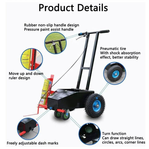 Striping Machine Floor Tape Applicator Workhorse For Factory And Warehouse Use, Traffic Lane Marking Tool For Parking Lots, Aisles, Yellow Lines, And Sports Courts, Easy Cleaning, Quick Setup, Durable And Versatile, steel frame with pneumatic tire
