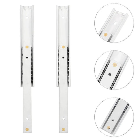 Two Pack Heavy Duty Drawer Slides Smooth Gliding Cabinet Rails For Kitchen Cupboards Push And Pull Furniture Hardware No Sweat Installation Rock Solid 15.5 X 1.6 Cm Built Tough with metallic finish.