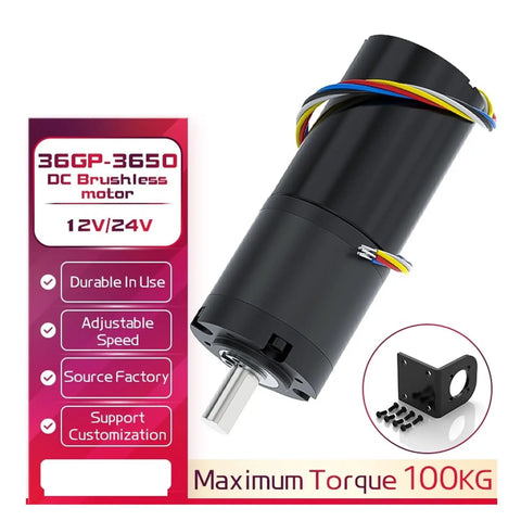 Heavy Duty Brushless Planetary Micro Dc Gear Motor Featuring Forward Reverse Toggle Smooth Adjustable Speed Up To Two Thousand One Hundred Sixty Rpm