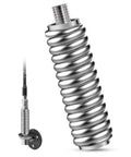 Marketty SS-3H stainless steel CB antenna spring with wall-mount base; spiral coil, silver.