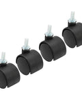 4 Pack 1 Inch Swivel Caster Wheels With M6 Threaded Stem Heavy Duty Nylon For Furniture Tables Cabinets Shelves