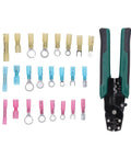 Durable Self-Adjusting Ratchet Crimping Tool Kit With 200 Insulated Butt Wire Connectors For AWG 22 To 10 Electrical Wiring Jobs Perfect For Pros And DIYers, with assorted terminals