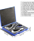 Rimless Glasses Repair Kit With Rubber Tip Plier Set For Frame Adjustment And Disassembly Tools for eyewear in blue case