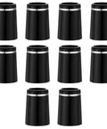10 Pack.370 Golf Iron Ferrules With Black Body And Silver Ring for Standard 0.370 Inch Shafts, ABS Durable Build, Nine Ferrules Display