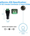 Rock Solid 12V DC Power Splitter With Two Male And Two Female Barrel Connectors For LED Strip Lights and CCTV Cameras plug and play screw terminals.