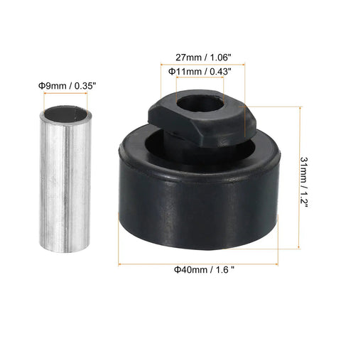 Tough As Nails 1.6X1.2 Inch Rubber Mounting Feet And Anti Vibration Pads 4 Pack With Iron Tubes For Refrigeration Compressor Ac Fridge Electric Motor showing measurements and materials.