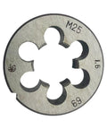 Pro Grade M25 X 1.5 Tap And Die Set RH Right Hand Threading Tool round die, high-speed alloy tool steel for precise metalworking.