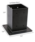 10 Pack 4x4 Post Base Bracket Set Heavy Duty Powder Coated Steel Fence Post Anchors With Screws, Inner Size 3.58 by 3.58 Inches