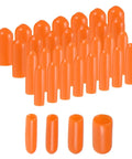 Orange Vinyl Round End Cap Set 40 Pcs In Three Thirty-Second Inch, One Eighth Inch, Five Thirty-Second Inch, And One Quarter Inch Inner Diameters For Furniture Feet And Chair Legs, Floor Scratch Prevention, Screw Thread Protectors, Assortment Kit.