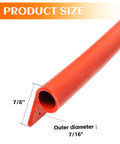 Close-up of Zorqon silicone P-gasket seal tube, red, hollow with outer diameter 7/16 in