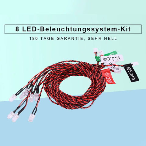 8 Piece RC LED Light Kit For Airplanes And Helicopters With 23 6 Inch Cable Full Aircraft Lighting System bundle view
