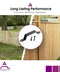 Heavy Duty 7 Inch Gate Handle In Zinc Plated Steel With Easy Grip Ornamental Fence Gate Pull For Interior And Exterior Use Perfect For Gates Doors Garages Barns Black Finish with screws on wooden fence