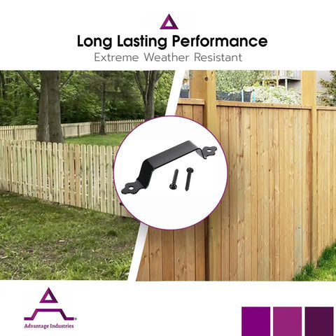 Heavy Duty 7 Inch Gate Handle In Zinc Plated Steel With Easy Grip Ornamental Fence Gate Pull For Interior And Exterior Use Perfect For Gates Doors Garages Barns Black Finish with screws on wooden fence