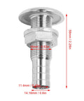 Stainless Steel Marine Thru Hull Fitting Beefy Boat Drain Connector For Bilge Drainage And Cooling System, side view