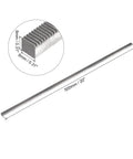 0.5 Mod 8mm By 8mm 500mm Carbon Steel Gear Rack For Motor Pinion Gear shown with size dimensions