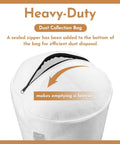 Heavy Duty 1 Micron Dust Collector Filter Bag For Wall Mount Collectors Fits 4 To 5 Inch Openings with zipper for easy emptying