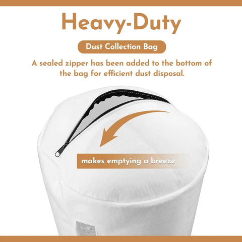 Heavy Duty 1 Micron Dust Collector Filter Bag For Wall Mount Collectors Fits 4 To 5 Inch Openings with zipper for easy emptying