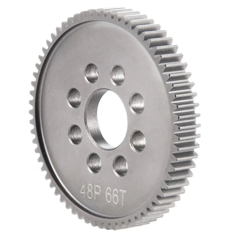 40CR Steel Spur Gear 48P 66T CNC Machined For One Tenth Scale RC Cars Upgrade Beefed Up Strength Replacement Gear For ETron Vision GT Sport 3 HPI RS4 Sport 3 Flux RC Models