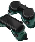 Premium Flip Up Welding Goggles With Soft Comfort Frame And Adjustable Headband Dustproof Industrial Safety Glasses, green design and flip-up lenses.