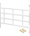 21 Inch White Painted Carbon Steel Hinged 4 Bar Window Grill With Quick Release Inside Frame Mount For Easy Emergency Removal