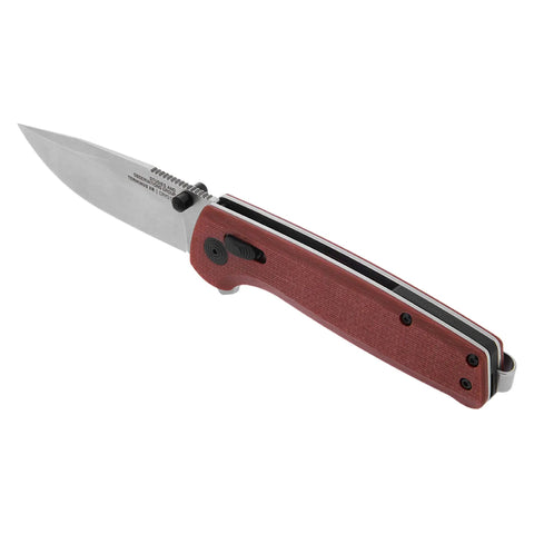Terminus XR G10 Folding Knife With Ambidextrous Opening, Adjustable Belt Clip, Rugged G10 Handle, Stonewashed Hardware, Everyday Carry EDC Blade For Quick Tasks And Outdoor Use, Crimson Finish