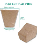 3.25 Inch Seed Starter Pots Set Of 30 Eco Friendly Biodegradable Peat Pots with dimensions for germination and transplanting