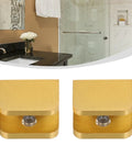 Gold Glass Shelf Brackets 2 Pack for 8mm to 12mm Thick Glass Easy No Drill Clip Mounts for Home and Office Brass Style Shelf Supports