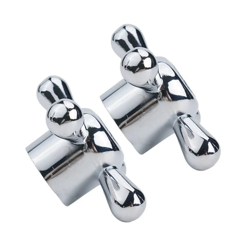 Premium 2Pc Cross Style Faucet Handle Knobs With Mounting Screws For Kitchen Sink Bathroom Tub Replacement Alloy Kit That Looks Totally Fresh And Works Like A Dream, silver alloy