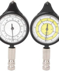 Handy Mini Map Measurer For Hiking And Travel, Old School Rolling Distance Tool with metal wheel, dual dials in white and yellow