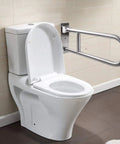 Sturdy 23.6 Inch Stainless Steel Toilet Grab Bar With Flip Up Design For Bathroom Safety No Slip Grip Heavy Duty Handicap Rail