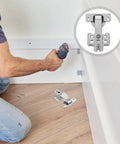 Stainless Steel Corner Cabinet Hinges Set, Four Pack With Unique 45 Degree Angle Design installation in kitchen cabinet