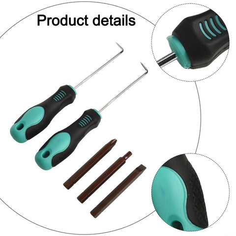 7 Piece Washing Machine Disassembly Tool Kit With Retractors, Disassembly Wrench, Chrome Vanadium Drill Bits And Three Prong Socket Wrench showing retractors and close-up of handles