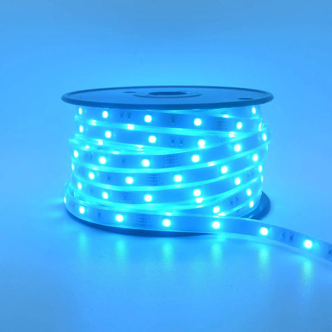 70ft Waterproof 24V RGB LED Strip Lights With WiFi App Control And Alexa Voice Music Sync Dimmable Color Changing Reel