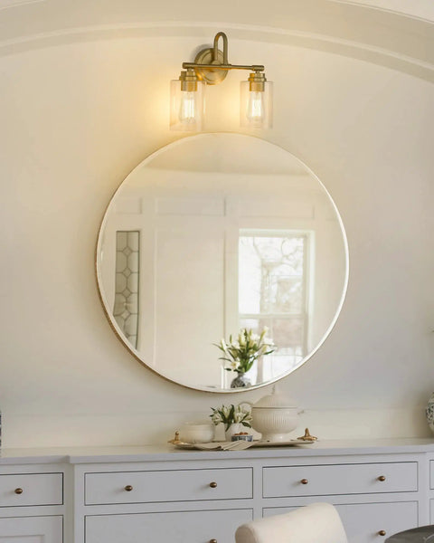Brushed Nickel 3-Light Vanity Light With Clear Glass Shade, Dope Modern Bathroom Wall Fixture For Hallway, Powder Room, Or Master Bath
