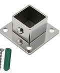Beefy Heavy Duty Stainless Square Tube Flange Seats Approximately One Inch 25 mm Post Brackets with screws and tube