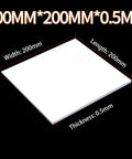 PTFE Sheets 200 X 200 Mm, Thickness 0.5 To 12 Mm, Teflon Nonstick Sheet For Industrial And DIY Projects, Two Pieces At 0.5 Mm