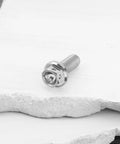 Two Pack M6x15mm Flanged Hex Head Bolts Titanium Fully Threaded Drilled Lock Wire Ready Ideal For Sports Bikes And Go Karts Silver Finish